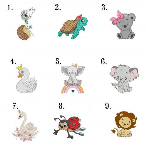 Kék Maratott karikás babatakaró (Névvel+mintával hímezve)