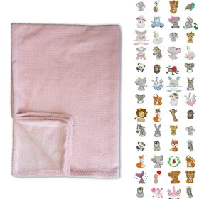   Rózsaszín Micropopcorn babatakaró (Névvel+mintával hímezve)