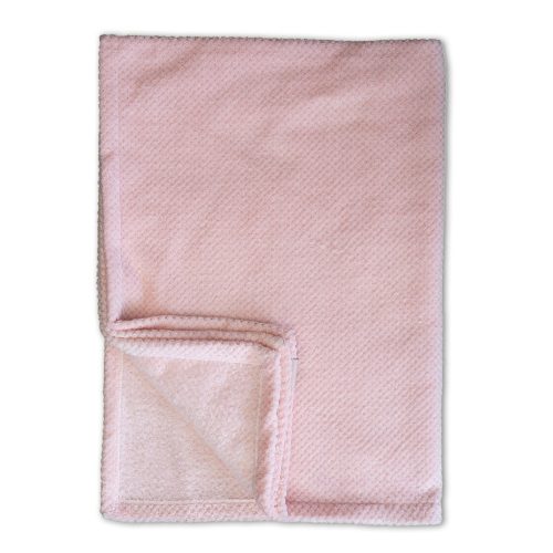 Rózsaszín Micropopcorn babatakaró (Névvel+mintával hímezve)